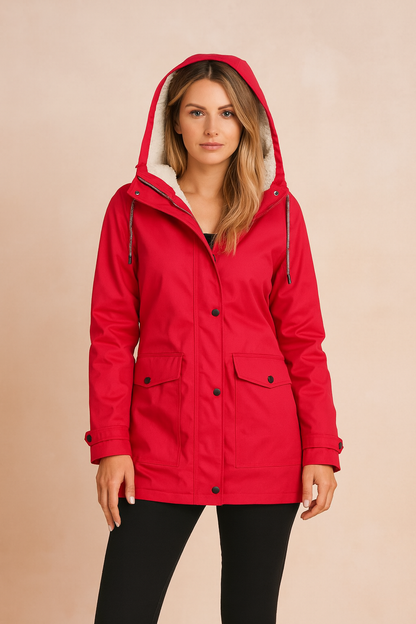 Warm Coat with Fleece Lined Hood for Women