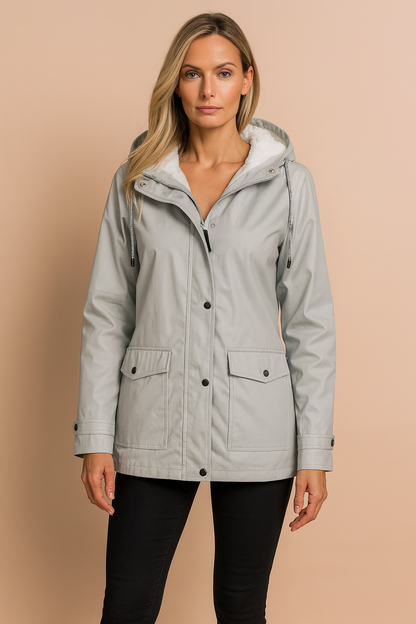 Warm Coat with Fleece Lined Hood for Women