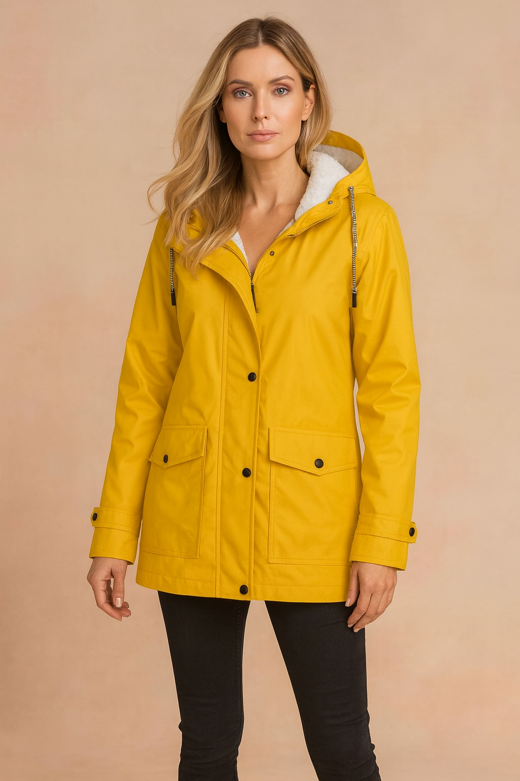 Warm Coat with Fleece Lined Hood for Women