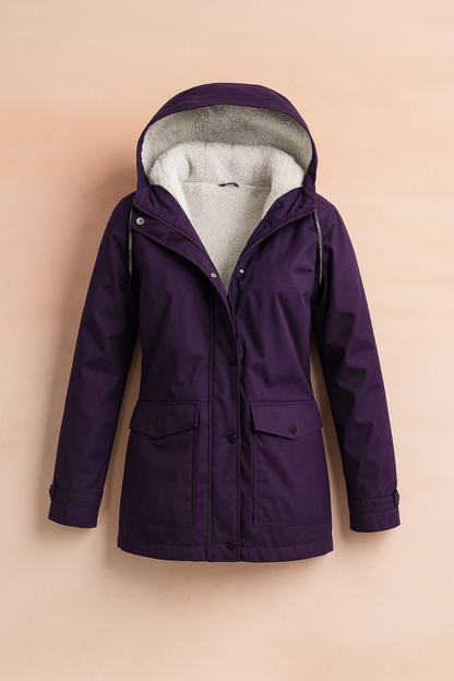 Warm Coat with Fleece Lined Hood for Women