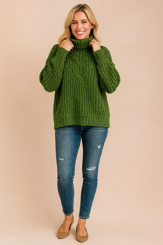 Cozy Textured Crew Neck Knit Sweater - Luxicro