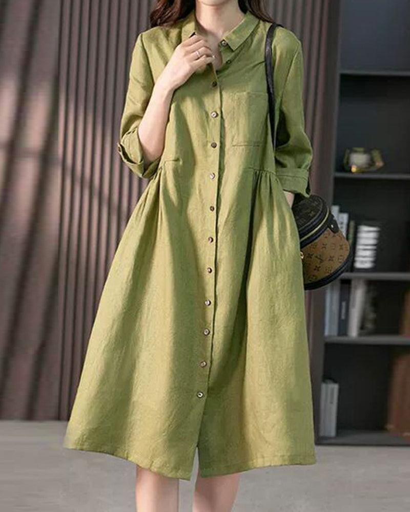 Casual Fit Women's A-Line Shirt Dress