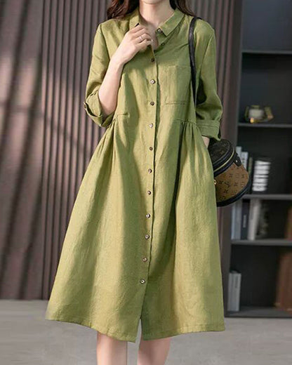 Casual Fit Women's A-Line Shirt Dress