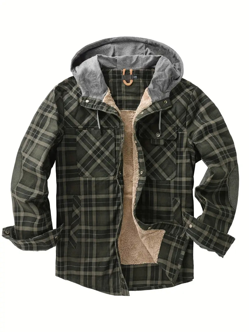 Plaid Hooded Winter Coat