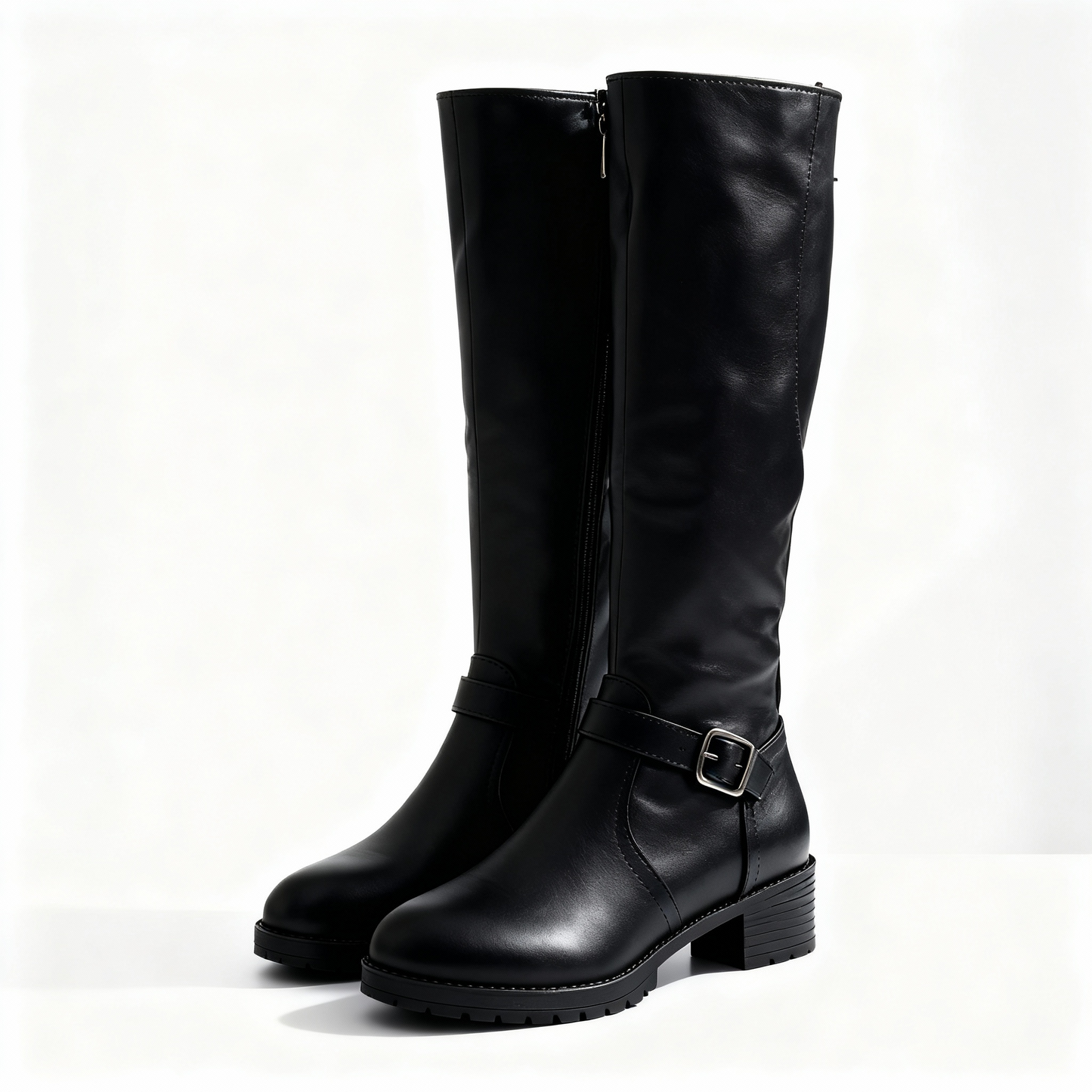 Classic Black Leather Riding Boots