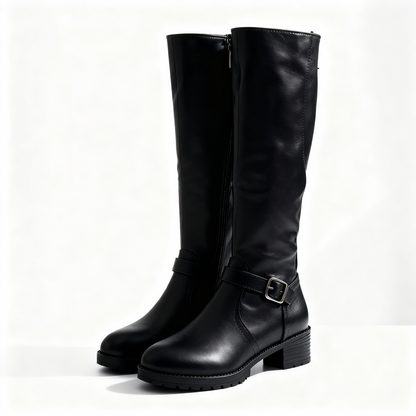 Classic Black Leather Riding Boots