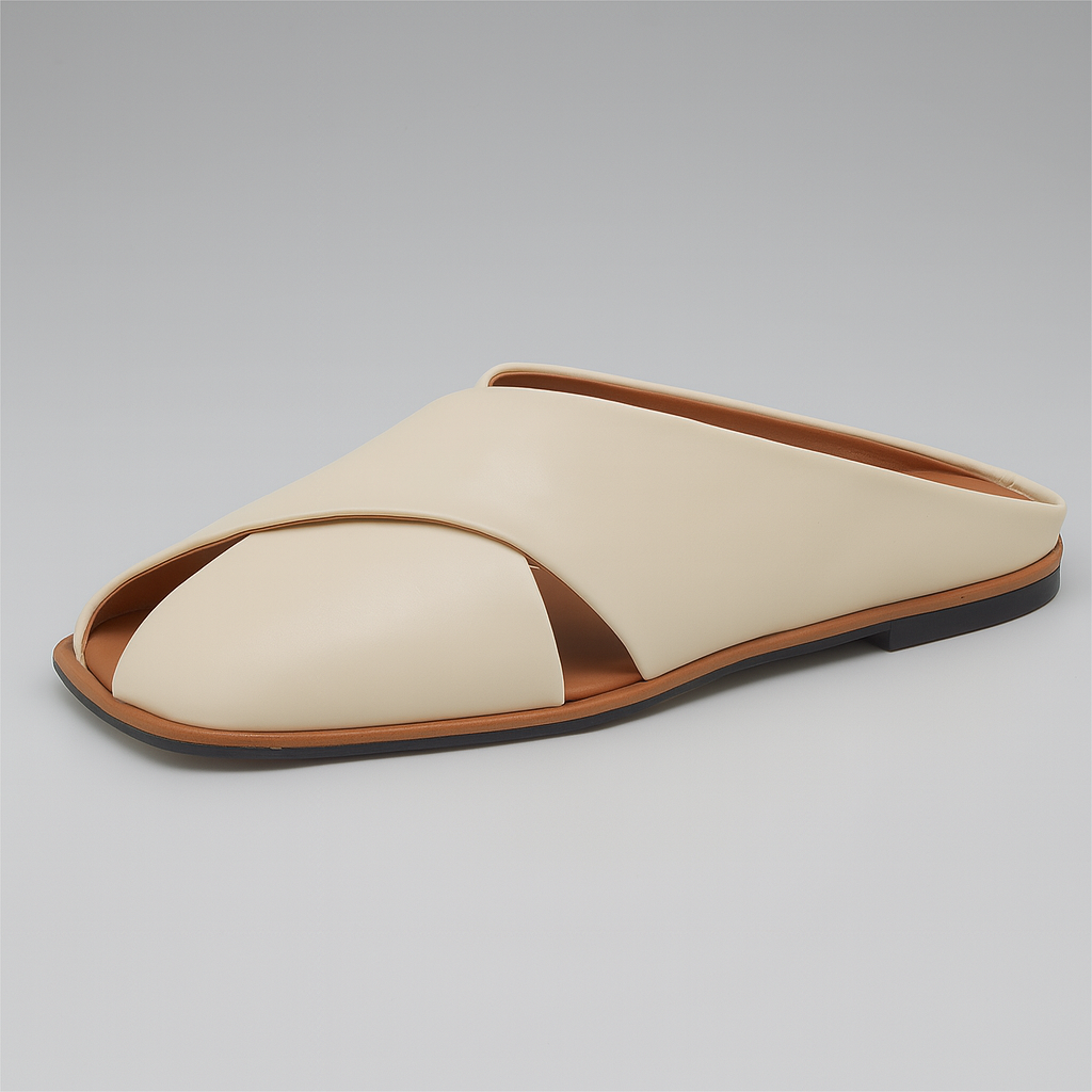 Strappy Buckle Slide Sandals