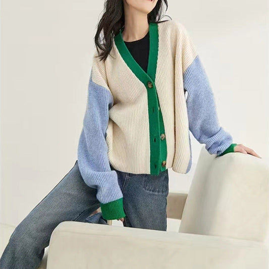 Soft Relaxed Fit Women Cardigan - V Neck Sweater - Luxicro