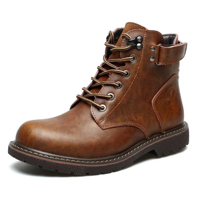 Comfortable Waterproof Men's Boots - Leather Mid Tops