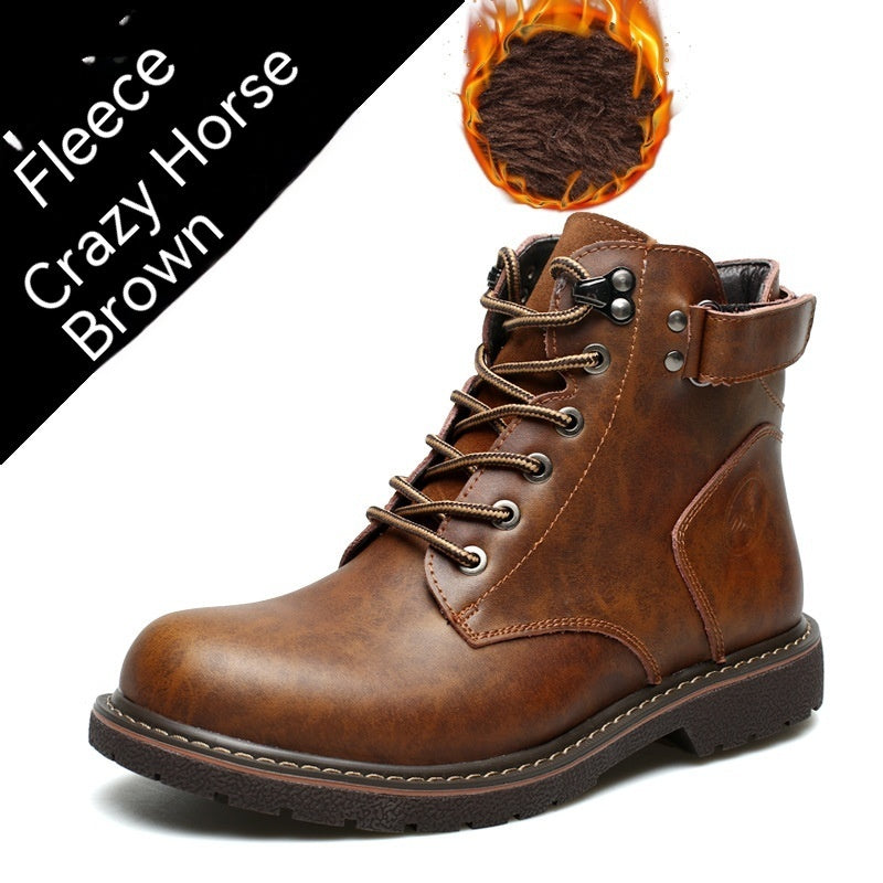 Comfortable Waterproof Men's Boots - Leather Mid Tops
