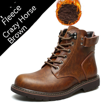 Comfortable Waterproof Men's Boots - Leather Mid Tops