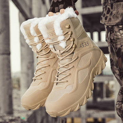 Waterproof Men's Winter Boots - Insulated High Top Shoes - Luxicro