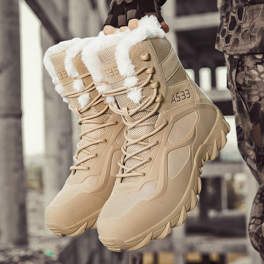 Waterproof Men's Winter Boots - Insulated High Top Shoes - Luxicro