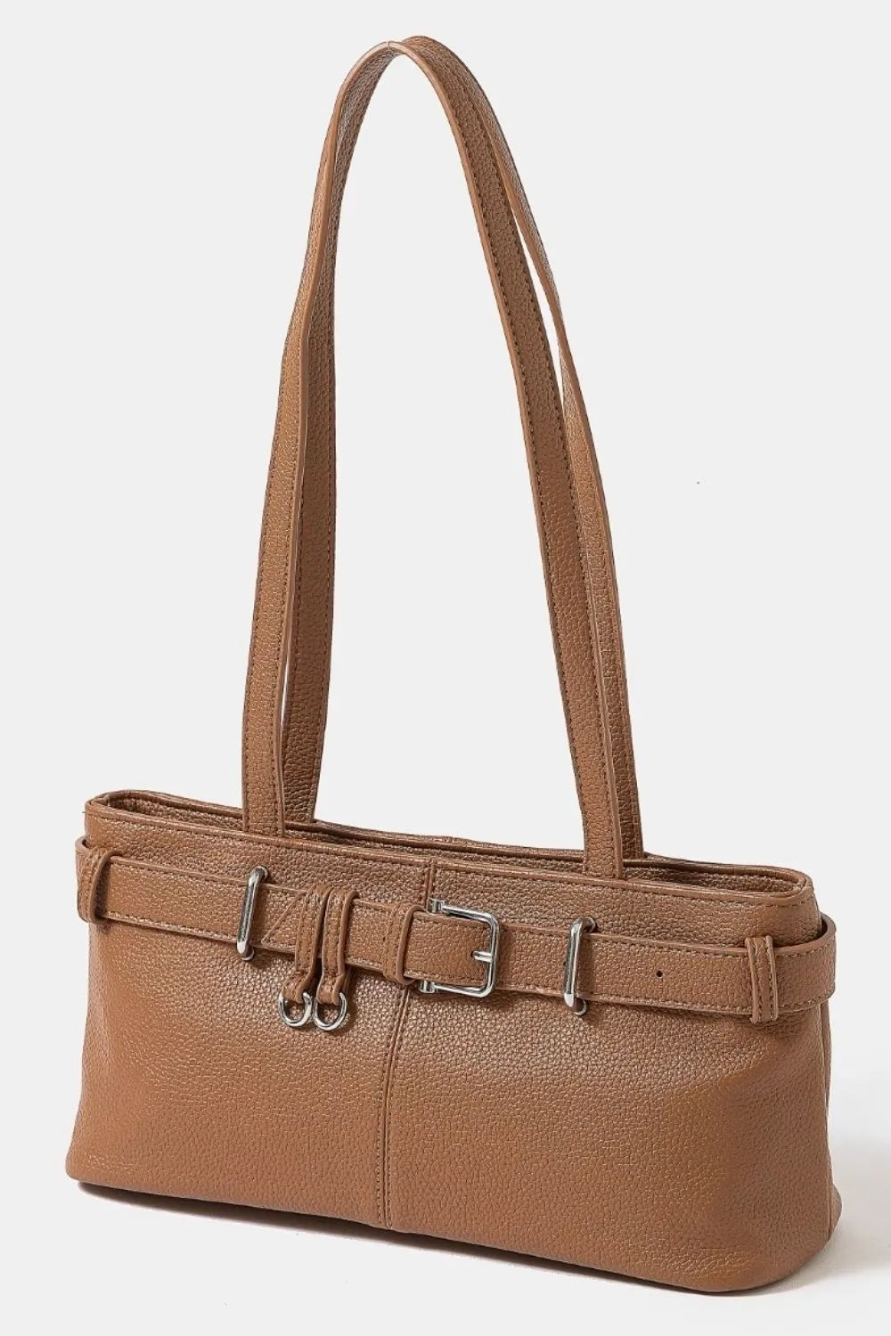 Fashionable Textured Faux Leather Tote Shoulder Bag - EasyApparels