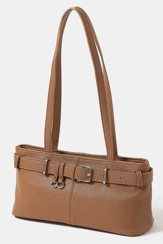 Fashionable Textured Faux Leather Tote Shoulder Bag - EasyApparels