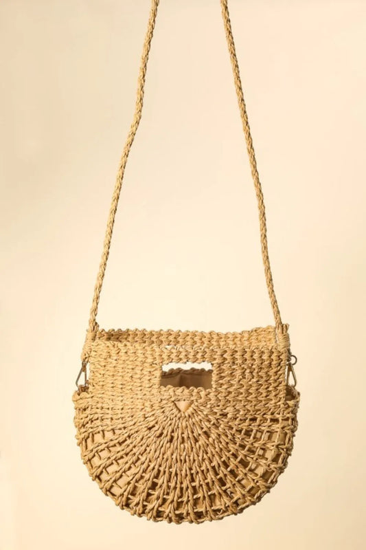 Stylish Woven Half Moon Tote Bag - EasyApparels
