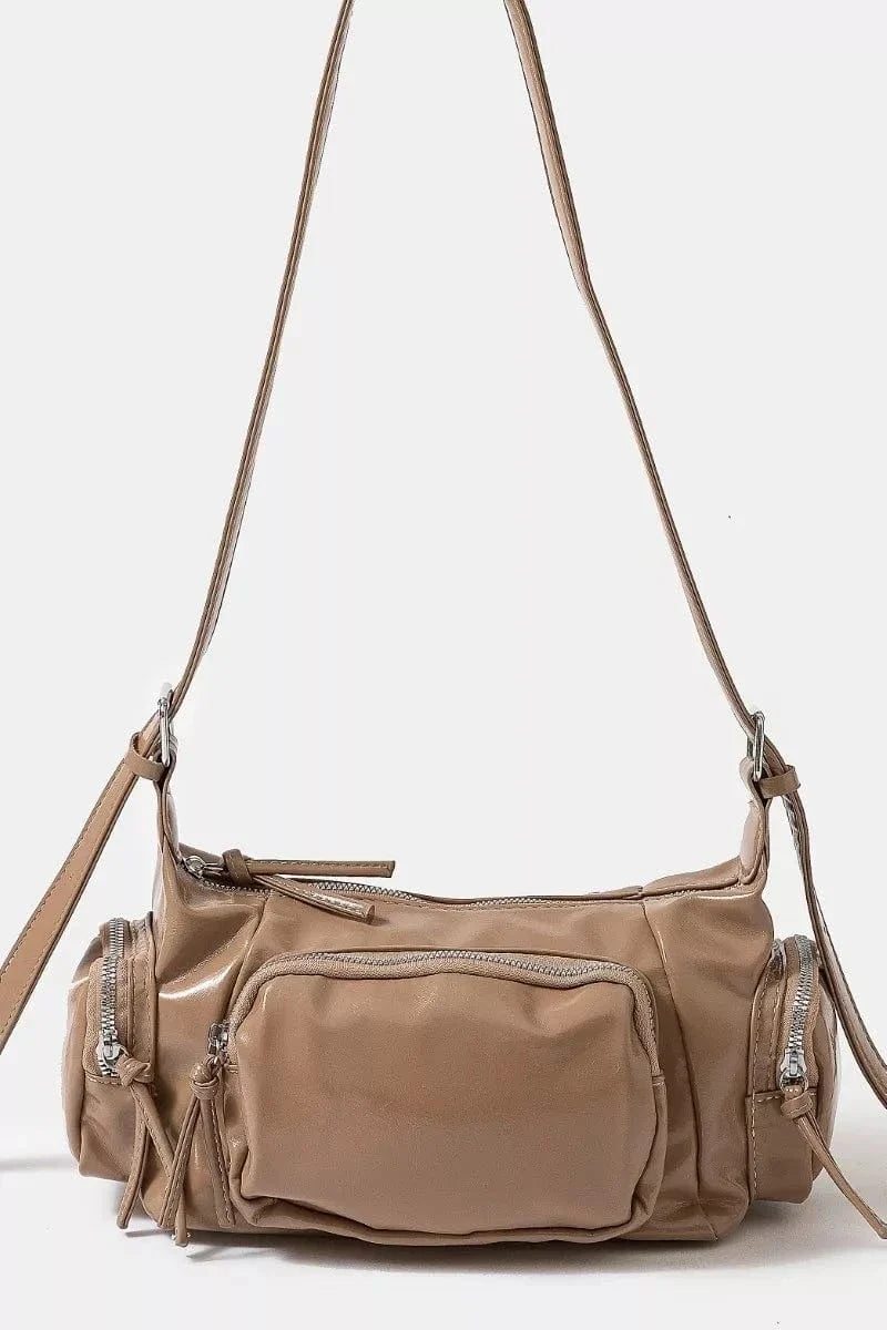 Shiny Fake Leather Tote Shoulder Bag - EasyApparels