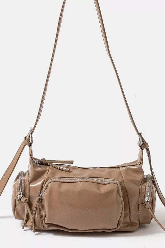 Shiny Fake Leather Tote Shoulder Bag - EasyApparels