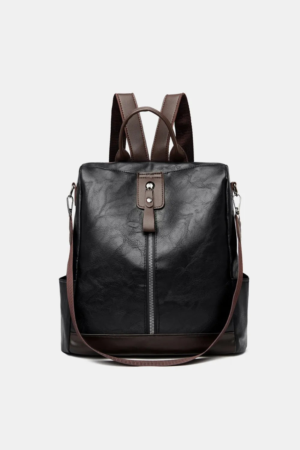 Big Faux Leather School Backpack - EasyApparels