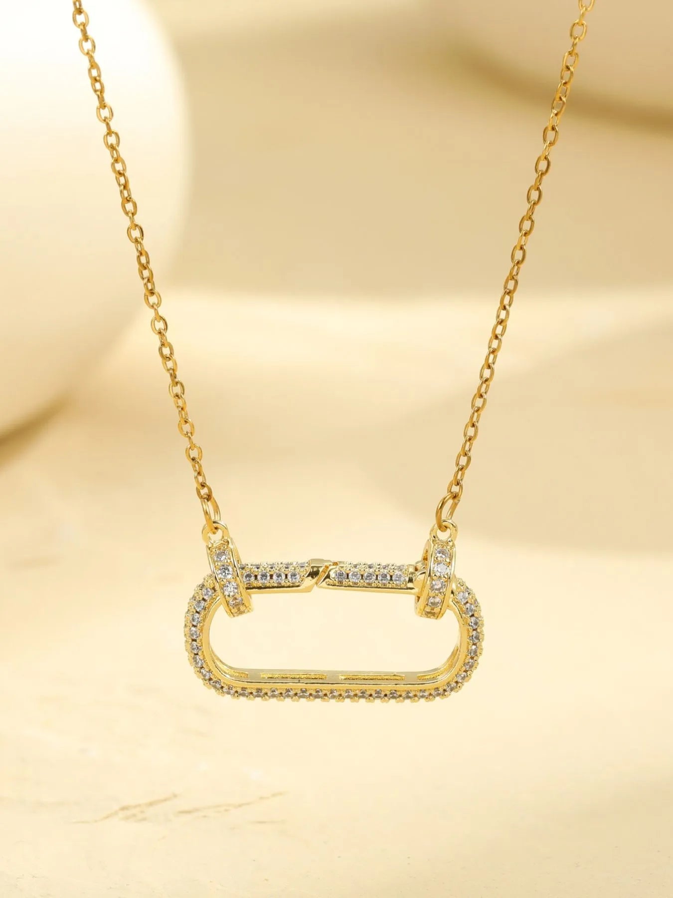 Silver Tone Zirconia Bar Pendant Necklace
