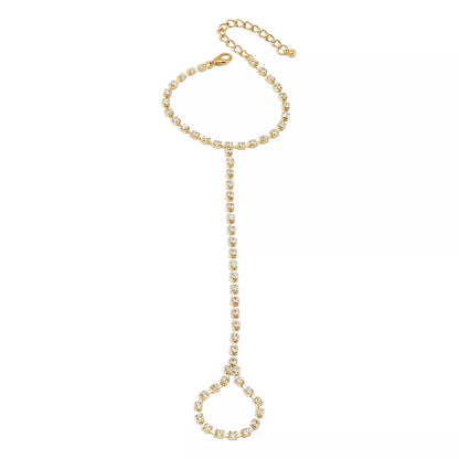 Shiny Crystal Bangle with Ring