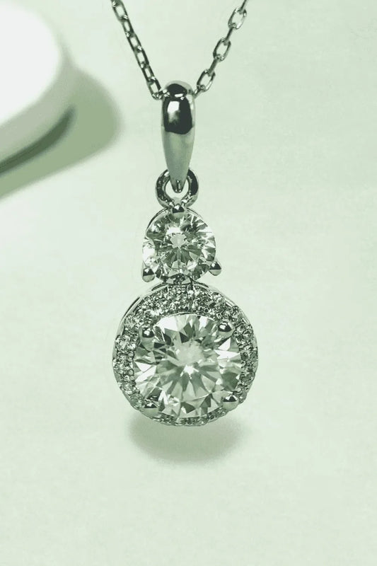 1ct Moissanite Sterling Silver Solitaire Necklace - EasyApparels