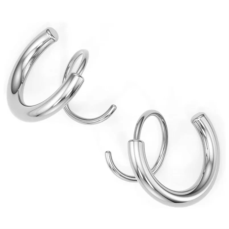 Silver Tone Twisted Drop Earrings