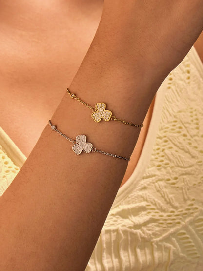 Silver Tone Cubic Zirconia Bangle - EasyApparels