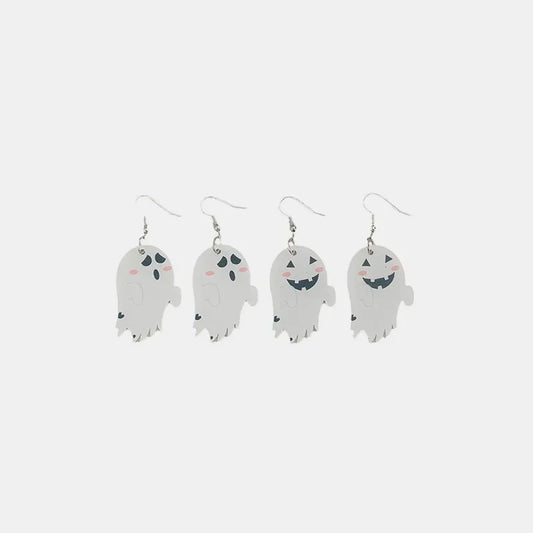 Shiny Metal Drop Ghost Earrings Set - EasyApparels
