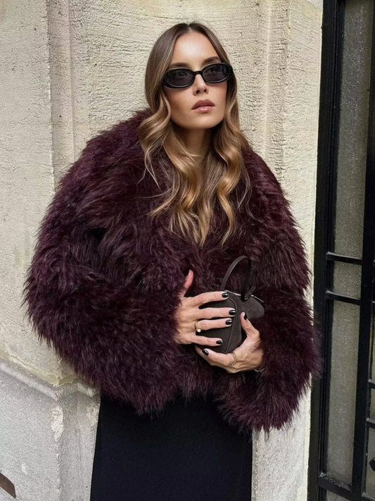 Plush Synthetic Fur Jacket - EasyApparels