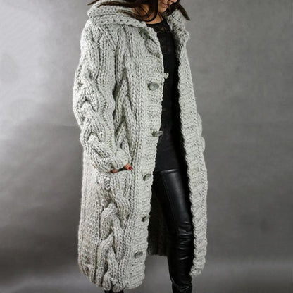 Warm Cable Knit Winter Coat