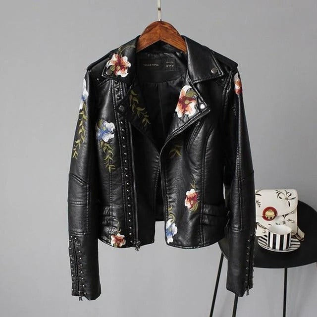 Short Embroidered Denim Jacket - EasyApparels