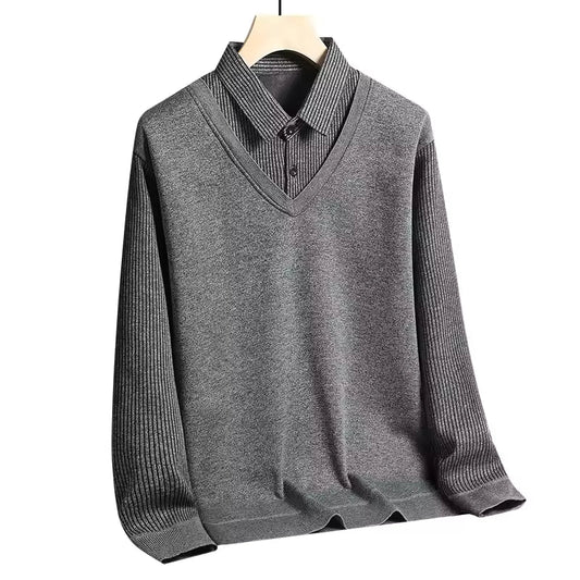 Classic Fit Men's Polo Long Sleeve Sweater - EasyApparels