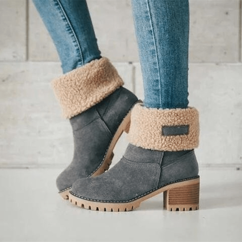Warm Waterproof Mid Calf Suede Women's Boots