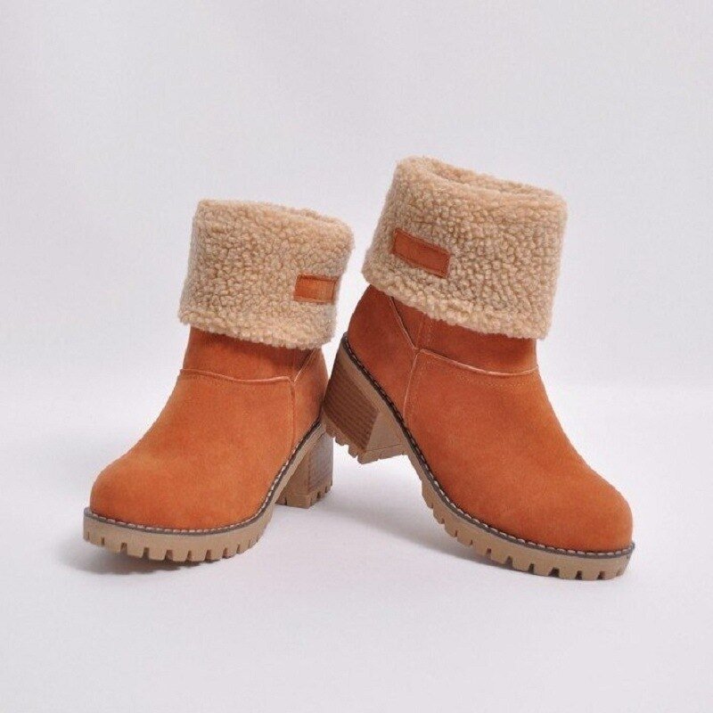 Warm Waterproof Mid Calf Suede Women's Boots