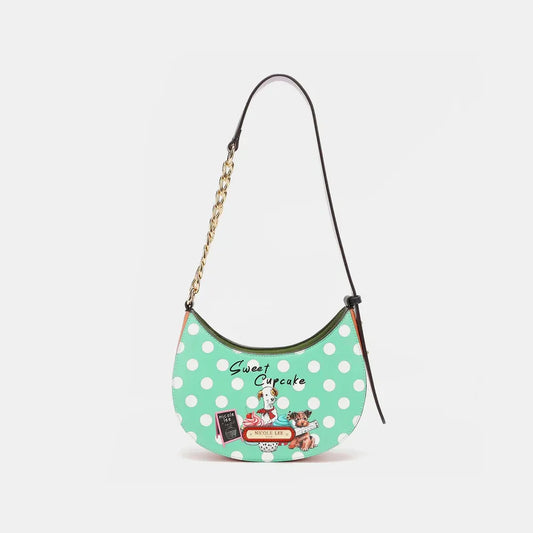 Fashionable Dot Pattern Vegan Shoulder Handbag - EasyApparels