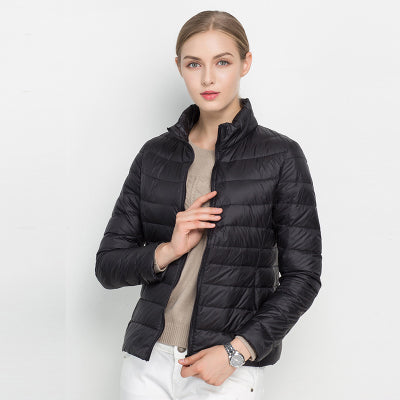 Women's Waterproof Padded Jacket Slim Fit Zip Up Coat - EasyApparels