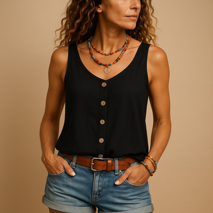 Women's Warm Weather Tank V-Neck Top