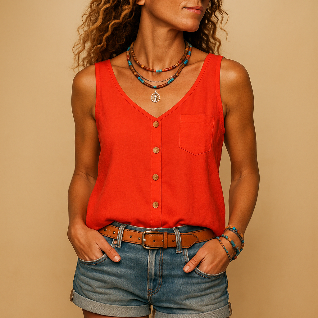 Women's Warm Weather Tank V-Neck Top