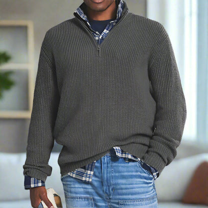 Casual Men's Long Sleeve Knit Sweater - EasyApparels